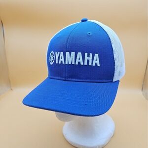 Yamaha Hat Trucker Cap Snapback Adjustable Blue White Mesh Motorsports NEW